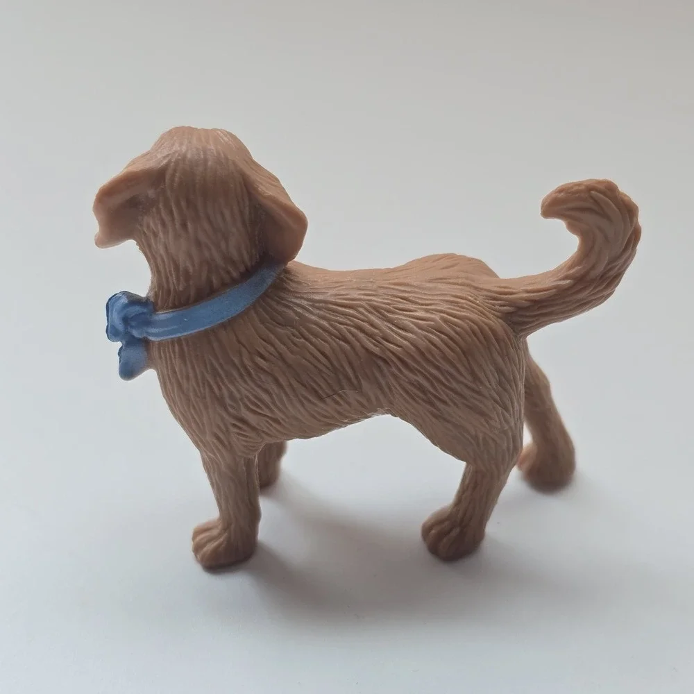 Fisher Price Loving Family Brown Puppy Dog Figure Blue Bandana Dollhouse Pet